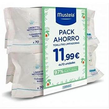 Mustela Dermosoothing Diaper Change Wipes Value Pack 4x70