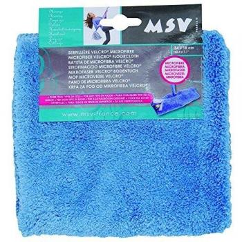 MSV MS1817/100560-Microfibra con Velcro, Azul, 34,5 x 18 x 3 cm, Algodón, 34.5x18x3 cm