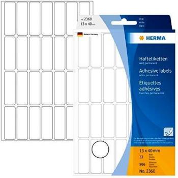 Etiquetas Multiuso Herma 2360, 13x40 mm, blancas, mate, autoadhesivas, 896 unidades