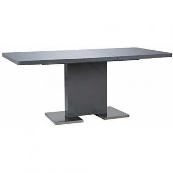 vidaXL Mesa de Comedor Extensible MDF Salón Casa Hogar Sala de Estar Muebles Mobiliario Decoración Jardín Bricolaje 180x90x76 cm Gris Brillante