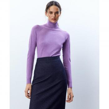 Sfera - Jersey de mujer cuello alto, tejido suave, ajuste regular, manga larga, disponible en varios colores