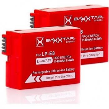 2X Baxxtar Pro Compatible con Batería Canon LP-E8
