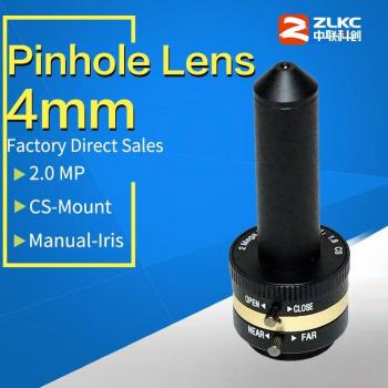 Lente de Pinhole Iris Manual de 2 Megapíxeles 4mm, Montaje CS 1/3, Lente CCTV para Cámaras de Visión Industrial 1080P