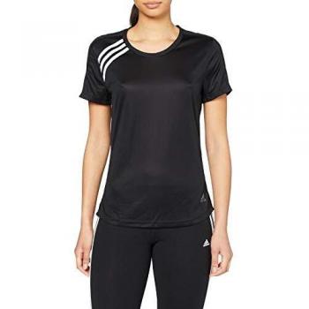 adidas Run It tee 3s Camiseta de Manga Corta, Mujer, Black, 2XS