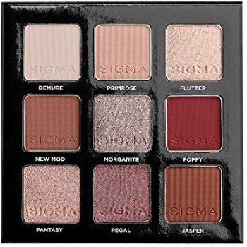 Sigma Beauty On-the-Go Eyeshadow Palette - Rosy - 9 Bold Eyeshadow Shades in Matte, Shimmer and Metallic Finishes - Highly Pigmented Vegan Eye Makeup Palette - Clean Beauty Products