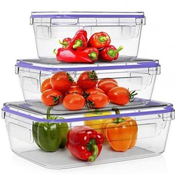 Home Fleek - Envases de Vidrio Rectangular para Alimentos | Herméticos | Sin BPA