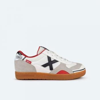 Zapatillas de fútbol sala Munich Gresca Kid 318 blanco para niño, talla 38