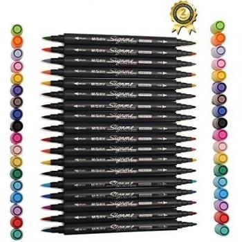 magicdo® 18 Pcs, Dual Punta punta de pincel de acuarela Marcadores de base de agua para dibujo, pintura y colorear, soluble en agua rotulador punta de pincel de color con agua y agua color punta fina, 18