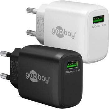 Cargador Rápido USB-A QC 3.0 (18 W) Universal Negro