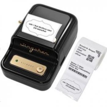 Impresora de Etiquetas Niimbot B21S Smart, 203 dpi, Negra + Rollo de 210 Etiquetas