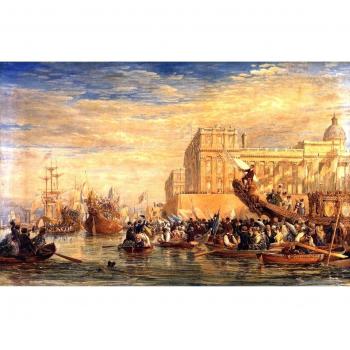 12 x 20,32 cm Impresionismo otros OdsanArt Post 'George IV embarcando para de Escocia at Greenwich' Fusions David Cox Fine Art Prints de alta calidad sobre lienzo
