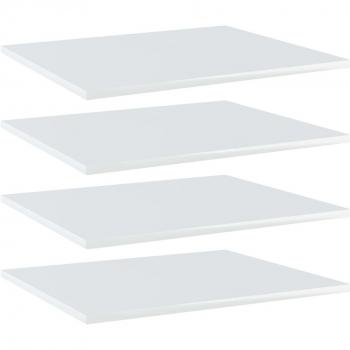 vidaXL Bookshelf Boards 4 pcs High Gloss White 60x50x1.5 cm Engineered Wood
