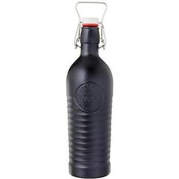 Botella de cristal metalizada antracita 1 l Bormioli Rocco Officina 1825, dimensiones 9 x 9 x 30 cm