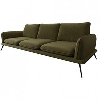 Sofá Moderno Lincoln A103 de 3 Plazas, Tapizado en Zetta 297, Estructura y Patas de Metal, Dimensiones: 252 x 83 x 110 cm
