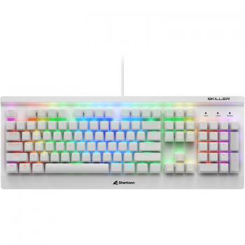 Teclado Gaming Sharkoon SKILLER SGK3 USB QWERTY Inglés Blanco con RGB LEDs