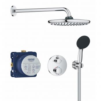 Conjunto de ducha empotrado termostático Grohe Precision con cabezal Vitalio Start 250, redondo, cromado