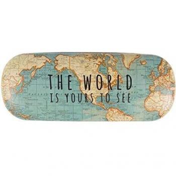 Vintage Map The World Is Yours Hard Glasses Case