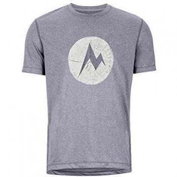 Marmot Transporter tee Short Sleeve Camisa De Manga Corta, T-Shirt, Camiseta Outdoor, para Deportes, Secado Rápido, Transpirable, Hombre, Steel Onyx Heather, M