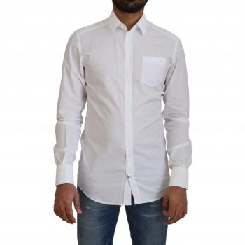 Dolce & Gabbana White Cotton Slim Fit Formal Dress Shirt - Size XS/IT38