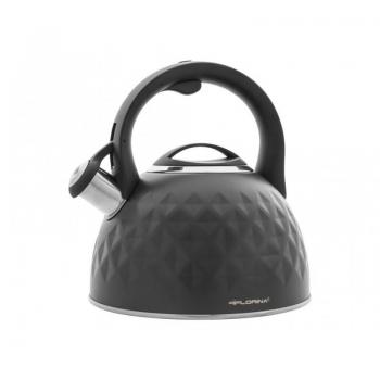 Tetera con Silbato Florina Diamond 2,5L Acero Inoxidable Inducción Gris