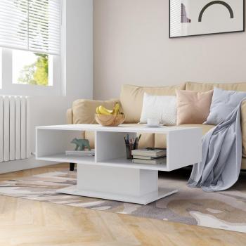 Mesa de centro blanca en madera contrachapada 103,5x50x44,5 cm