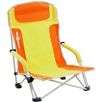 Silla de Playa Plegable Bula con Asiento Alto y Brazos Acolchados - Color Amarillo/Naranja
