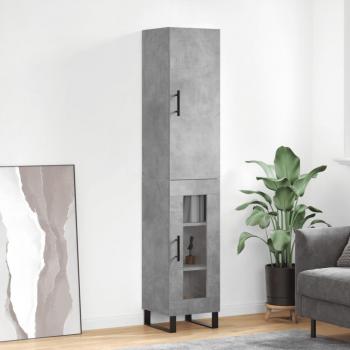 Aparador de hormigón gris 34,5x34x180 cm de madera multicapa