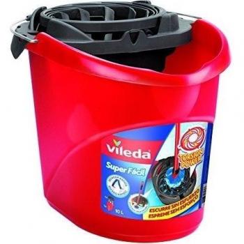 Vileda Torsion Power - Cubo superfácil, menos esfuerzo a la hora de escurrir, Color Rojo/Multicolor