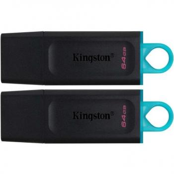 Kingston Technology DataTraveler Exodia 64GB USB 3.2 Flash Drive (Black + Teal) - 2 Pieces
