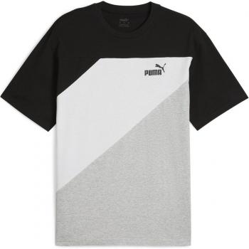 Camiseta de hombre Puma Power Colorblock en negro y blanco