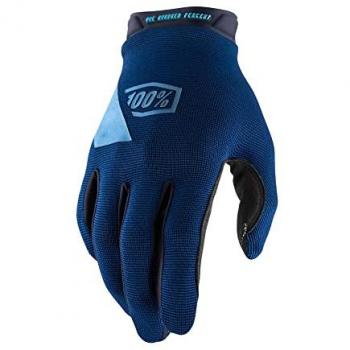 Guantes de Cross 100% Ridecamp Azul Marino, largos, color azul oscuro y negro, talla L