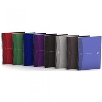 Cuaderno de espiral Oxford Office Essentials A4, 100 páginas, cuadriculado 5x5, 90g, colores assortidos