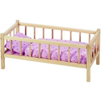 Cuna de Muñecas de Madera Goki RA107 Natural sin Ropa de Cama