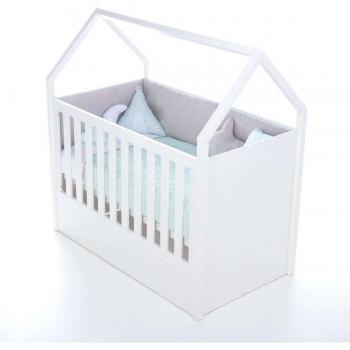 Cuna cabaña Alondra Montessori 3 en 1 (70 x 140 cm) blanca