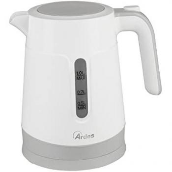 Hervidor Eléctrico Ardes BOL01 - 1 Litro, 2200 W, Color Blanco, Función de Mantenimiento de Calor y Anti-cal