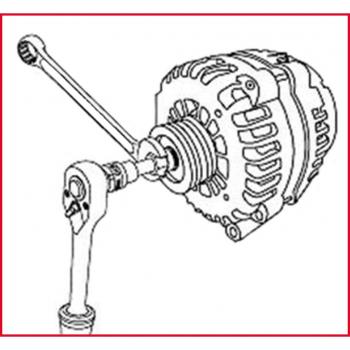 Llave combinada para alternador 1/2 con hexágono interno, 10,0 mm y longitud de 70 mm - KS Tools 150.3157