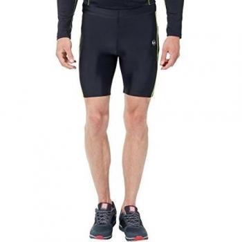 Ultrasport 11042 - Pantalones cortos de correr para hombre, color negro / amarillo neón, talla L