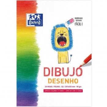 Bloc de Dibujo Oxford Kids A3 20 Hojas Lisas Encolado 90g