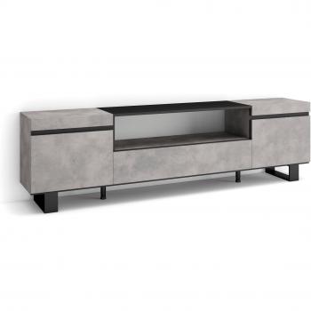 Mueble TV Industrial Moderno 200x57x35cm para Televisores hasta 80 en Gris Cemento - Skraut Home