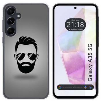 Funda de Silicona para Samsung Galaxy A35 5G con Diseño de Barba y Dibujos