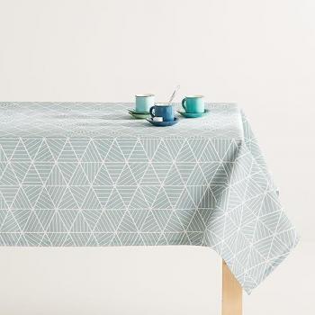 Mantel antimanchas 100% algodón Bermudas Aguamarina 140x100 cm