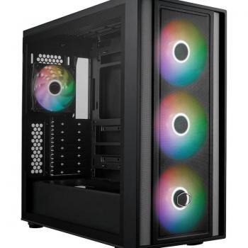 Caja Semitorre ATX Cooler Master MB600-KGNN-S00 Negra con panel lateral de acrílico, soporte para refrigeración líquida, espacio para múltiples unidades de almacenamiento y diseño optimizado para flujo de aire