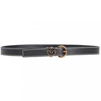 Pinko Women's Tamboril H2.5 Black Leather Belt, Size M