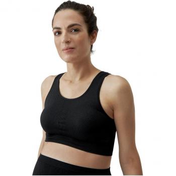 Top de mujer Mère Bra Born Living Yoga - Color negro, material elástico y transpirable, diseño sin costuras, soporte medio, ideal para yoga y actividades deportivas