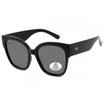 Montana Eyewear MP73 Polarized Sunglasses - Men's Size 56, Women's One Size, Black Frame with Shiny Black Smoke Lenses