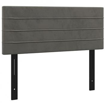 Cabecero de Terciopelo Gris Oscuro 100x5x78/88 cm