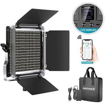 Neewer 660 LED Luz Video Kit Fotografía Bicolor Regulable con Sistema Control Inteligente App Profesional para Iluminación Video Exterior Estudio Youtube con Pantalla LCD Metal 3200K-5600K