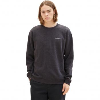 Jersey TOM TAILOR 1038875 para Hombre - Sudadera de Cuello Redondo en Color Gris Oscuro, Ideal para un Look Moderno y Cómodo