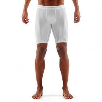 Skins Dnamic - Mallas medio largas para hombre  Blanco blanco