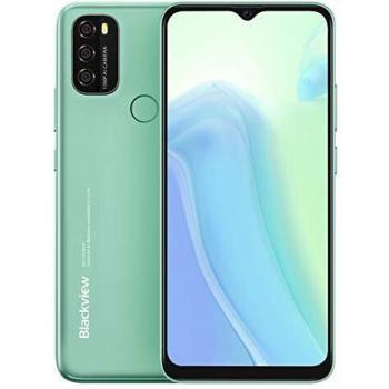 Blackview A70 Android 11 Teléfono, Pantalla HD+ 6.5'', 8.3mm Delgado&Liviano, Batería Masiva 5380mAh, Smartphone Octa Core 3GB 32GB,13MP+5MP,Dual SIM Móvil 4G,Desbloqueo Facial&Huella Digital Verde